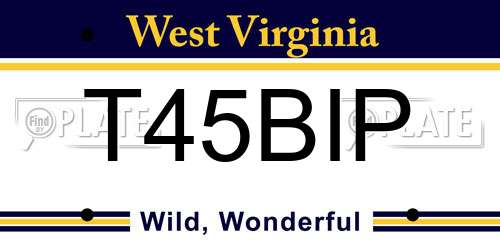 T45BIP West Virginia License Plate