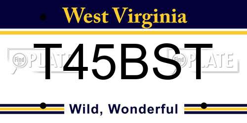 T45BST West Virginia License Plate