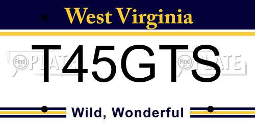T45GTS West Virginia License Plate