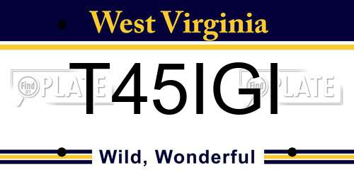 T45IGI West Virginia License Plate
