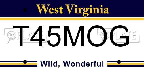 T45MOG West Virginia License Plate