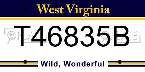 T46835B West Virginia License Plate