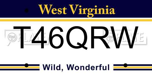 T46QRW West Virginia License Plate