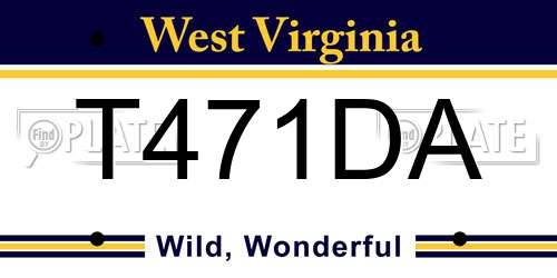 T471DA West Virginia License Plate