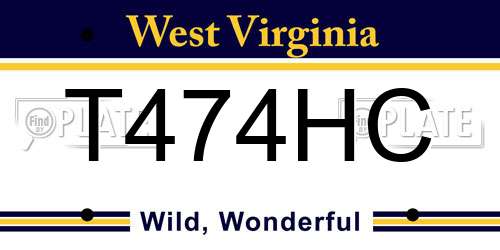 T474HC West Virginia License Plate