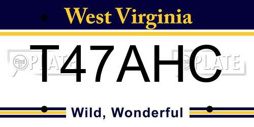 T47AHC West Virginia License Plate