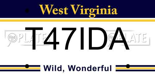 T47IDA West Virginia License Plate