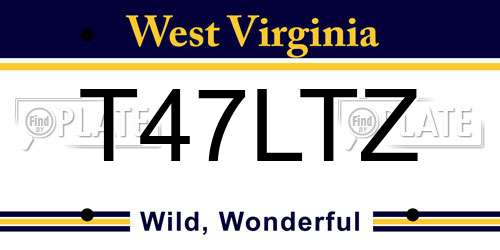 T47LTZ West Virginia License Plate