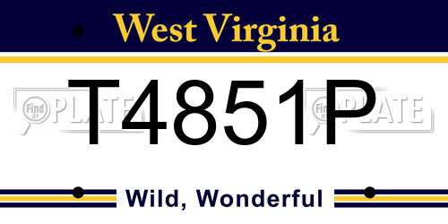 T4851P West Virginia License Plate