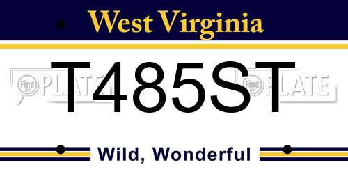 T485ST West Virginia License Plate