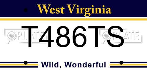 T486TS West Virginia License Plate