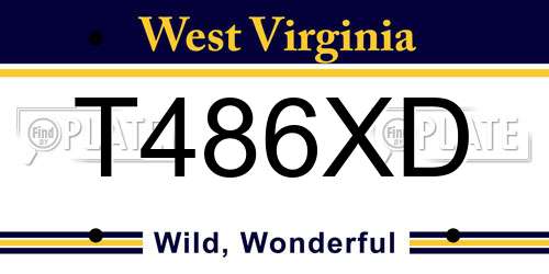 T486XD West Virginia License Plate