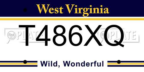 T486XQ West Virginia License Plate