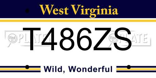 T486ZS West Virginia License Plate