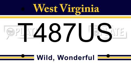 T487US West Virginia License Plate