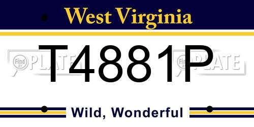 T4881P West Virginia License Plate