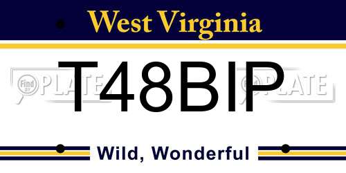 T48BIP West Virginia License Plate