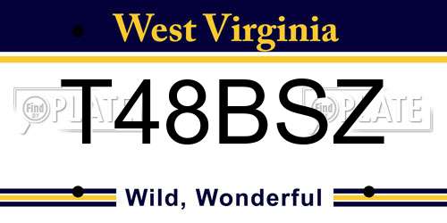 T48BSZ West Virginia License Plate