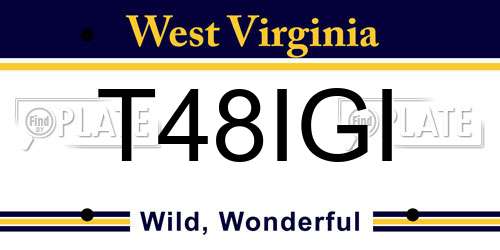 T48IGI West Virginia License Plate