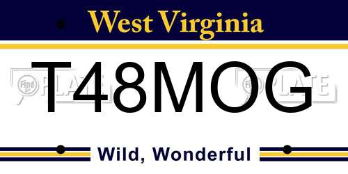 T48MOG West Virginia License Plate