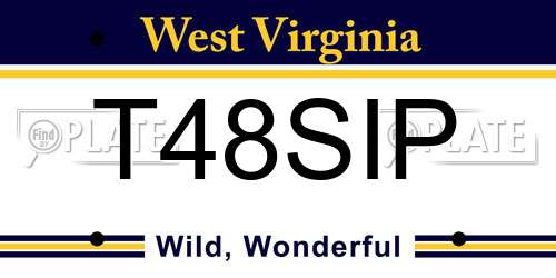 T48SIP West Virginia License Plate
