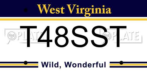 T48SST West Virginia License Plate