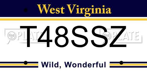 T48SSZ West Virginia License Plate