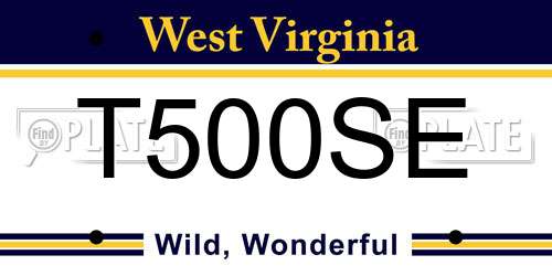 T500SE West Virginia License Plate