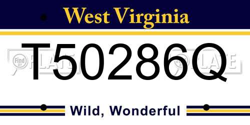 T50286Q West Virginia License Plate