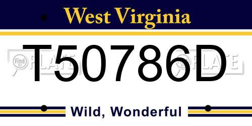 T50786D West Virginia License Plate