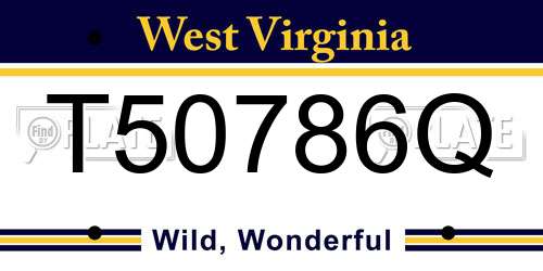T50786Q West Virginia License Plate