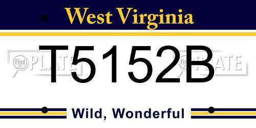 T5152B West Virginia License Plate