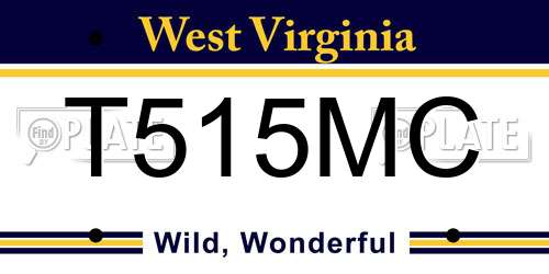 T515MC West Virginia License Plate