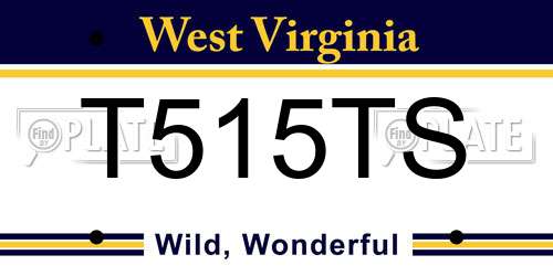 T515TS West Virginia License Plate