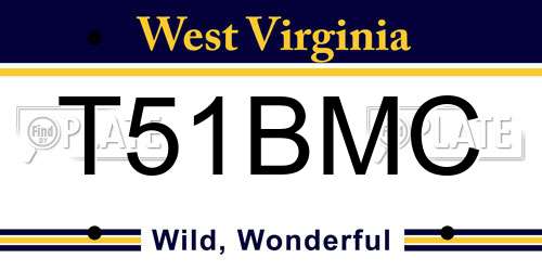 T51BMC West Virginia License Plate