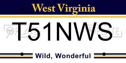 T51NWS West Virginia License Plate