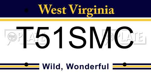 T51SMC West Virginia License Plate
