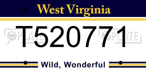 T520771 West Virginia License Plate
