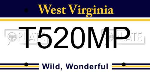 T520MP West Virginia License Plate