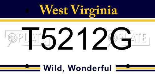 T5212G West Virginia License Plate