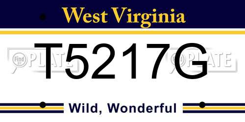 T5217G West Virginia License Plate