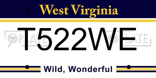 T522WE West Virginia License Plate