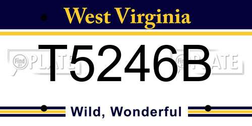 T5246B West Virginia License Plate