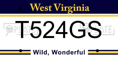 T524GS West Virginia License Plate