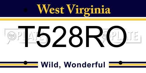 T528RO West Virginia License Plate