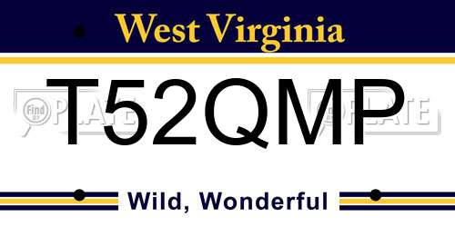 T52QMP West Virginia License Plate