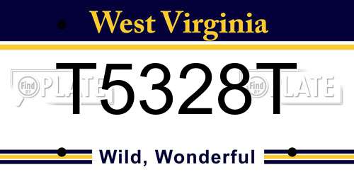 T5328T West Virginia License Plate