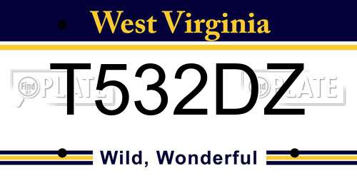T532DZ West Virginia License Plate