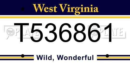 T536861 West Virginia License Plate