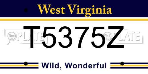 T5375Z West Virginia License Plate